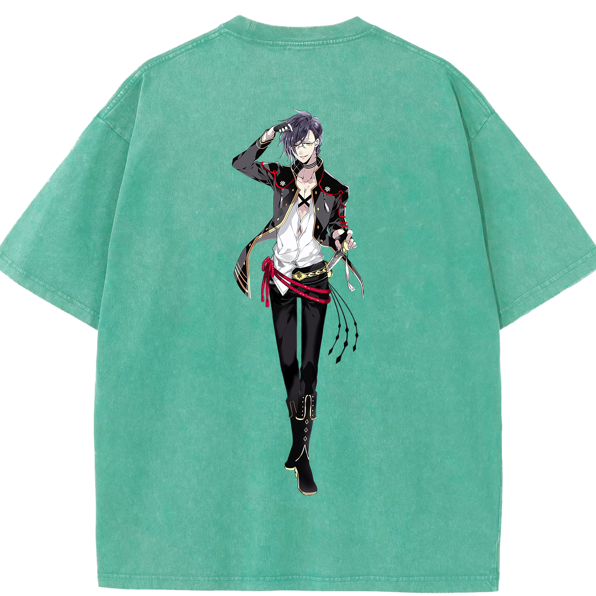 （画像用） 刀剣乱舞 Touken Ranbu 綿100% ヴィンテージ風 半袖Tシャツ（背面プリント）